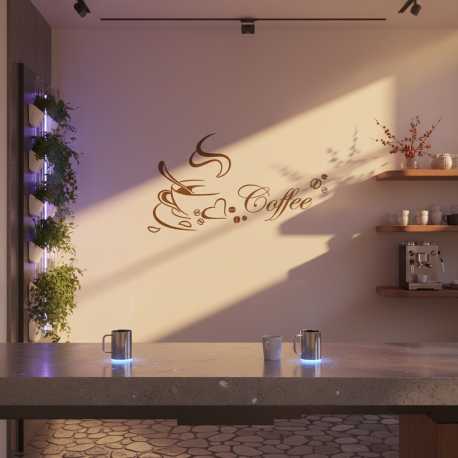 Adesivo de Parede Love Coffee para Cozinha