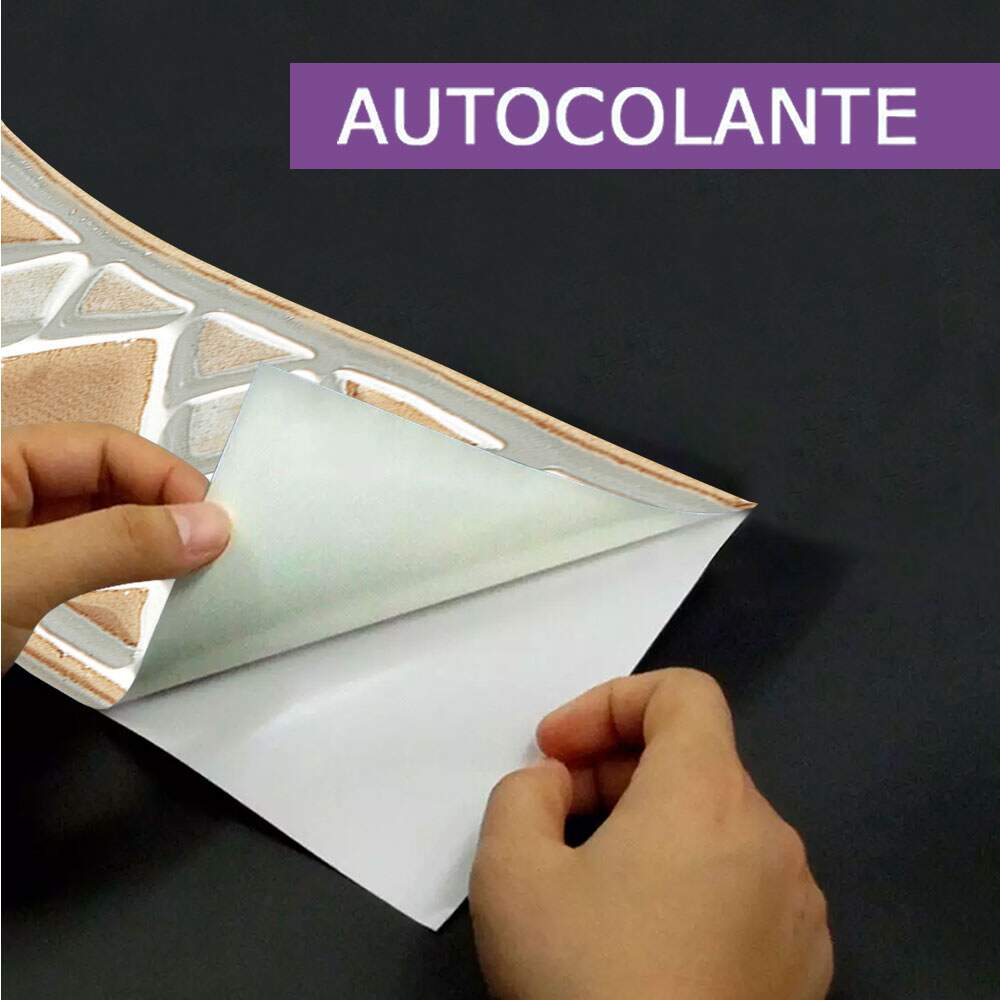 Faixa de Parede Imitando Azulejo Pedras Beges