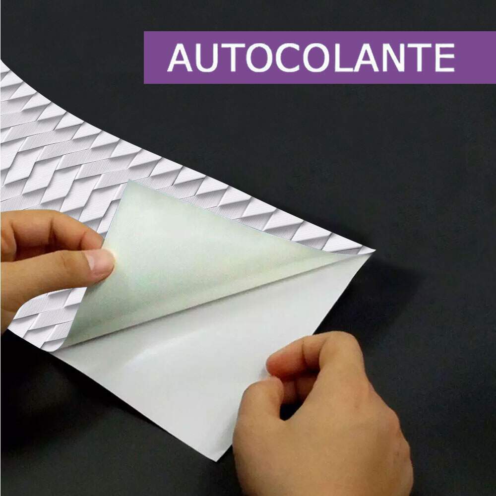 Faixa de Parede Pastilhas 3D Branco