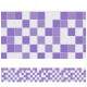 Faixa de Parede Imitando Azulejo Lil�s e Branco