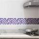 Faixa de Parede Imitando Azulejo Lil�s e Branco