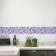 Faixa de Parede Imitando Azulejo Lil�s e Branco