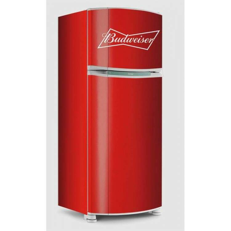 Envelopamento de Geladeira Inteira Logo Cerveja Vermelho