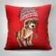 Almofada Pinscher Fundo Vermelho