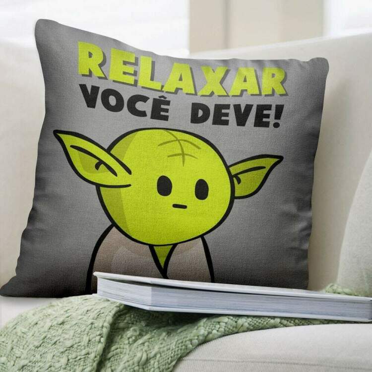 Almofada Decorativa Baby Yoda Relaxar Voc Deve