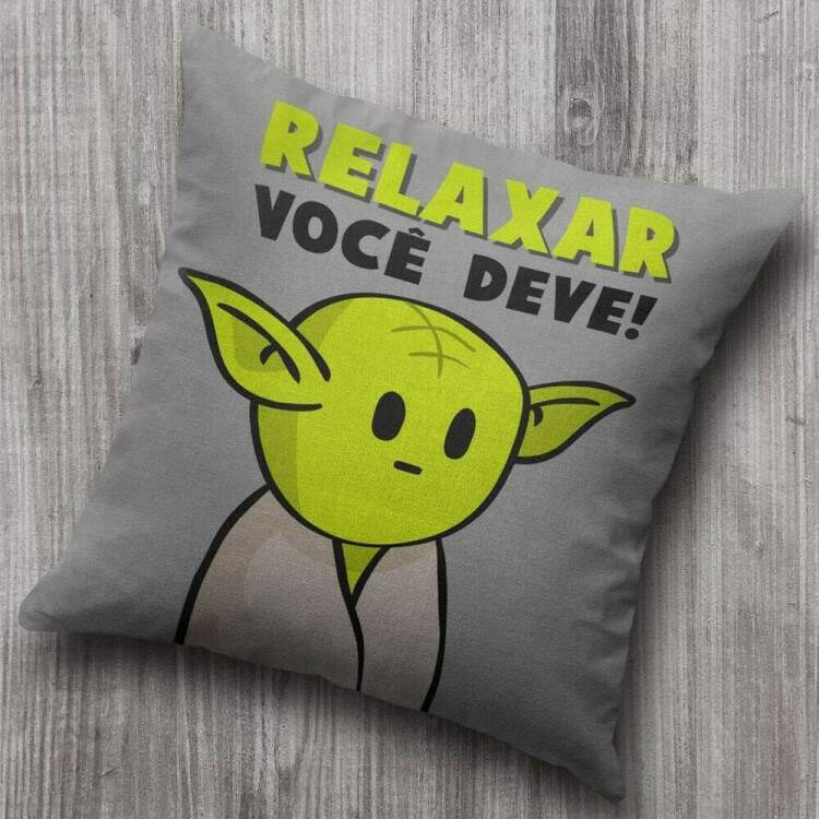 Almofada Decorativa Baby Yoda Relaxar Voc Deve