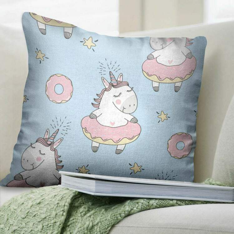 Almofada Decorativa Unicrnios e Donuts