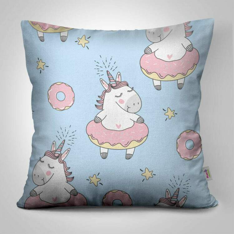 Almofada Decorativa Unicrnios e Donuts