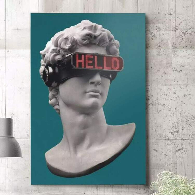 Quadro Decorativo Escultura de culos Hello