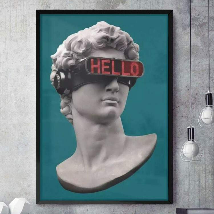Quadro Decorativo Escultura de culos Hello
