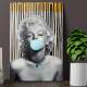Placa Decorativa Marilyn Monroe Chiclete Azul