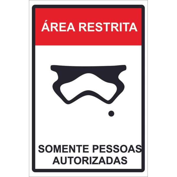 Placa Decorativa rea Restrita Stormtrooper