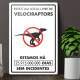 Placa Decorativa Local Livre de Velociraptors