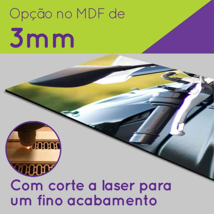Kit 5 Quadros Decorativos Mosaico Moto Preta