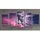 Kit Quadros Decorativos Mosaico Astronauta no Espa�o