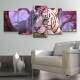 Kit 5 Quadros Decorativos Mosaico Pintura Tigre Branco