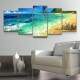Kit Quadros Decorativos Mosaico Pintura Praia