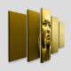 Kit Quadros Decorativos Mosaico Rosto de Mulher Dourado