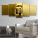 Kit Quadros Decorativos Mosaico Rosto de Mulher Dourado