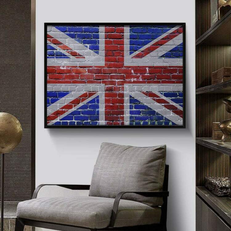 Quadro Decorativo Bandeira da Inglaterra Tijolos