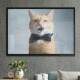 Quadro Decorativo Gato de Gravata Azul