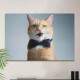 Quadro Decorativo Gato de Gravata Azul