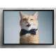 Quadro Decorativo Gato de Gravata Azul