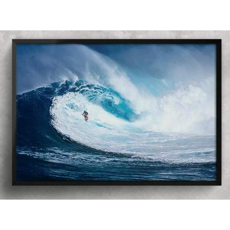 Quadro Decorativo Onda e Surfista