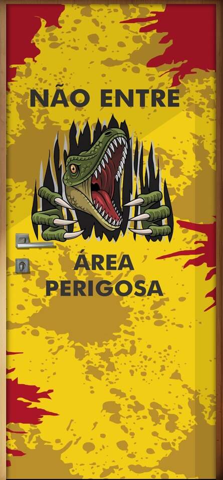 Adesivo para Porta Dinossauro No Entre