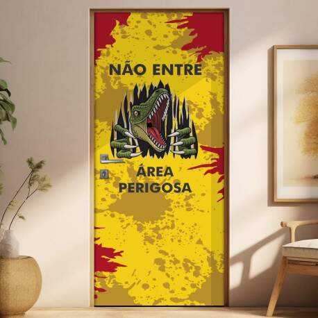 Adesivo para Porta Dinossauro No Entre