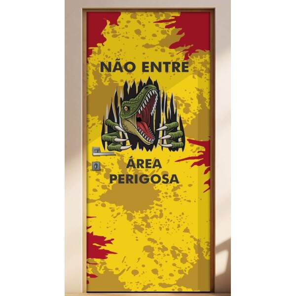 Adesivo para Porta Dinossauro No Entre