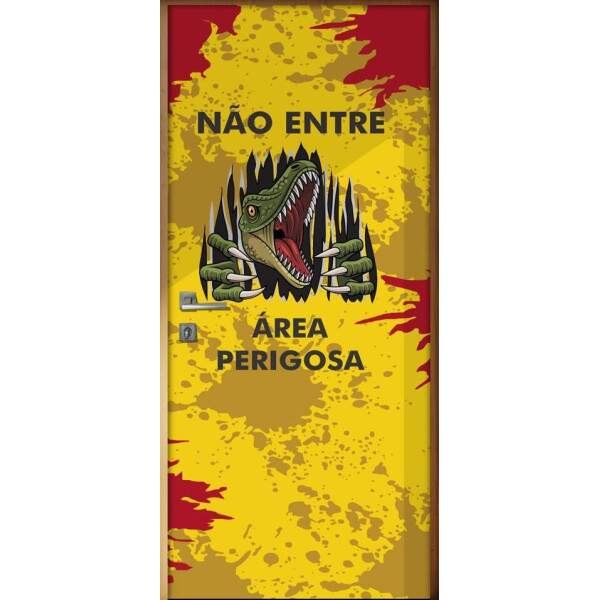 Adesivo para Porta Dinossauro No Entre