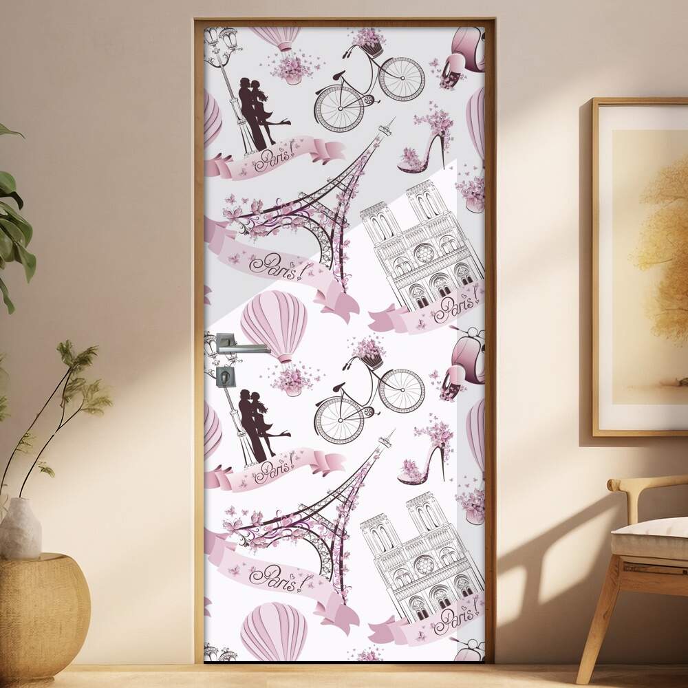 Adesivo para Porta Paris Rosa