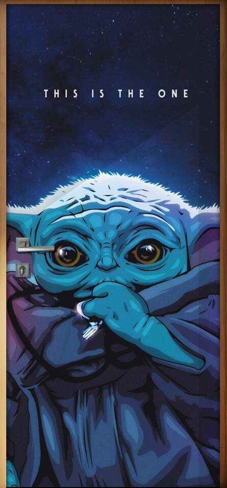 Adesivo para Porta Baby Yoda Star Wars