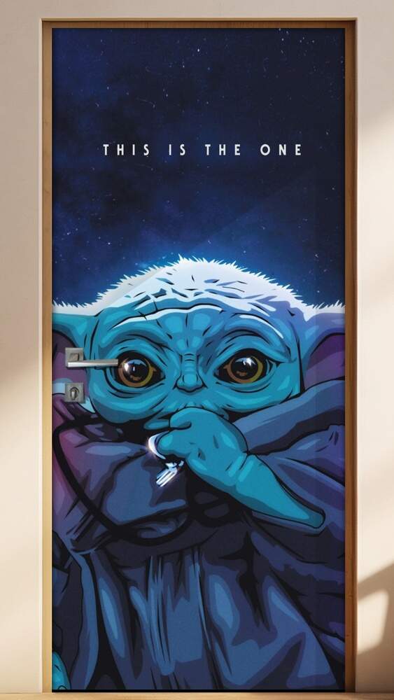 Adesivo para Porta Baby Yoda Star Wars