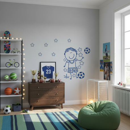 Adesivo de Parede Cartela Decorativo Bolas de Futebol