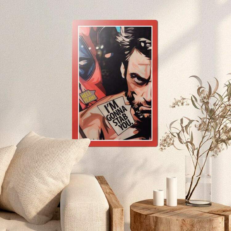 Placa Decorativa Wolverine e Deadpool