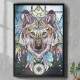 Quadro Decorativo Arte Lobo Colorido