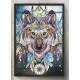 Quadro Decorativo Arte Lobo Colorido