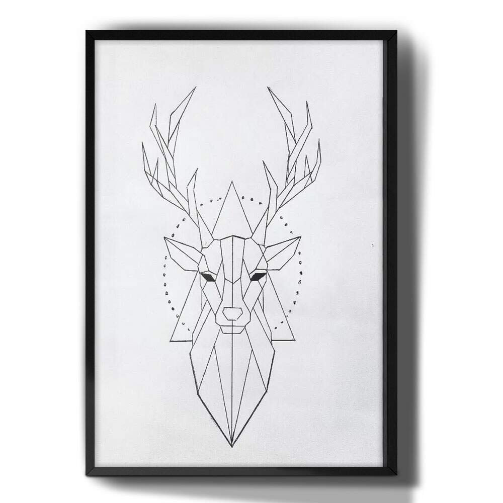 Quadro Decorativo Cervo Geom�trico