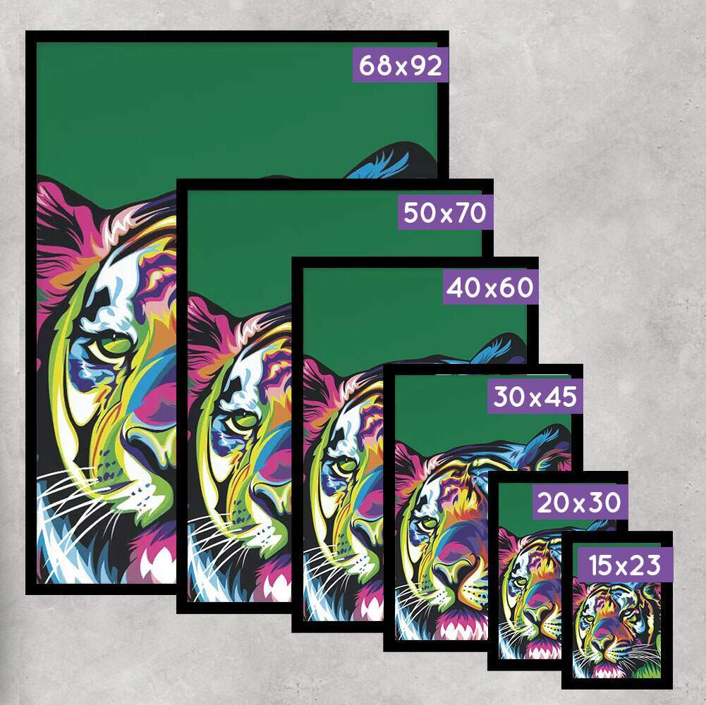 Quadro Tigre Colorido