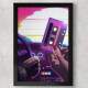 Quadro Decorativo Pop Art Toca Fitas Carro Retr�