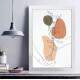 Quadro Decorativo Abstrato M�os e Folhas Minimalistas Boho