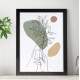 Quadro Decorativo Abstrato M�os e Folhas Minimalistas Boho