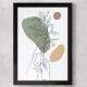 Quadro Decorativo Abstrato M�os e Folhas Minimalistas Boho