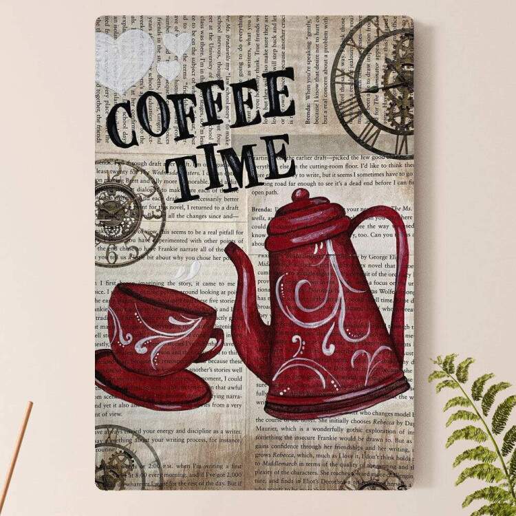 Placa Decorativa Coffee Time