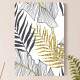 Placa Decorativa Abstrato Folhas Douradas