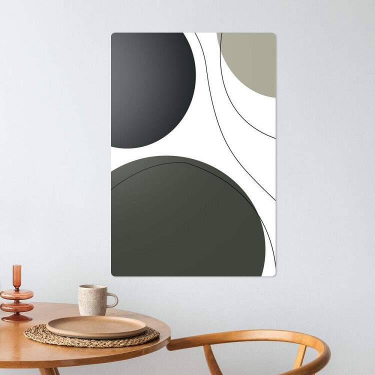 Placa Decorativa Abstrato Crculos Minimalistas