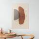 Placa Decorativa Abstrato Folha e Meio C�rculos