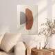 Placa Decorativa Abstrato Folha e Meio C�rculos